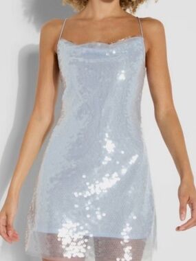 Light Blue Sequin Slip Dress - Women's Intimates & Sleepwear